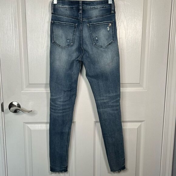 Special A Sz 1 High Rise Skinny Jeans Exposed Button Fly Distressed - Picture 6 of 11